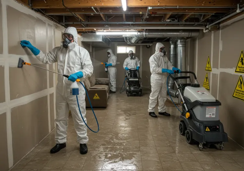 Basement Moisture Removal and Structural Drying process in Armonk, NY